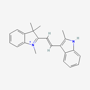 molecular formula C22H23IN2 B2663707 1,3,3-trimethyl-2-[(E)-2-(2-methyl-1H-indol-3-yl)ethenyl]-3H-indolium CAS No. 1082738-65-5