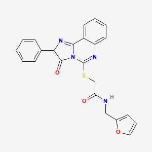 molecular formula C23H18N4O3S B2663709 N-[(呋喃-2-基)甲基]-2-({3-酮-2-苯基-2H,3H-咪唑并[1,2-c]喹唑-5-基}硫基)乙酰胺 CAS No. 958720-67-7