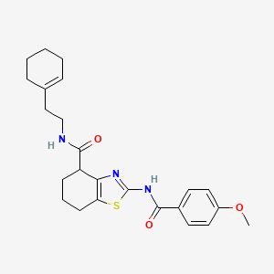 N-(2-(cyclohex-1-en-1-yl)ethyl)-2-(4-methoxybenzamido)-4,5,6,7-tetrahydrobenzo[d]thiazole-4-carboxamide