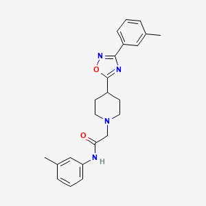 molecular formula C23H26N4O2 B2663713 N-(m-tolyl)-2-(4-(3-(m-tolyl)-1,2,4-oxadiazol-5-yl)piperidin-1-yl)acetamide CAS No. 1251689-47-0