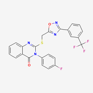 3-(4-fluorophenyl)-2-(((3-(3-(trifluoromethyl)phenyl)-1,2,4-oxadiazol-5-yl)methyl)thio)quinazolin-4(3H)-one