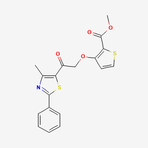molecular formula C18H15NO4S2 B2663721 Methyl 3-[2-(4-methyl-2-phenyl-1,3-thiazol-5-yl)-2-oxoethoxy]-2-thiophenecarboxylate CAS No. 478047-49-3