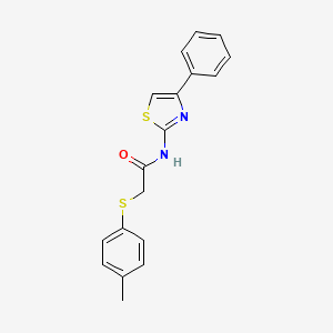 molecular formula C18H16N2OS2 B2663722 2-[(4-methylphenyl)sulfanyl]-N-(4-phenyl-1,3-thiazol-2-yl)acetamide CAS No. 338957-73-6