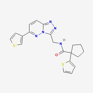 molecular formula C20H19N5OS2 B2663731 1-(噻吩-2-基)-N-((6-(噻吩-3-基)-[1,2,4]三唑并[4,3-b]吡啶-3-基)甲基)环戊烷甲酸酰胺 CAS No. 1903152-42-0