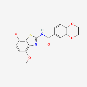N-(4,7-dimethoxy-1,3-benzothiazol-2-yl)-2,3-dihydro-1,4-benzodioxine-6-carboxamide
