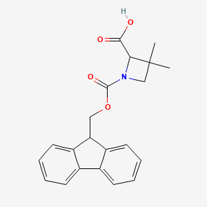 molecular formula C21H21NO4 B2663758 Fmoc-(S)-3,3-dimethylazetidine-2-carboxylic acid CAS No. 2137462-24-7