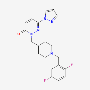 molecular formula C20H21F2N5O B2663761 2-({1-[(2,5-difluorophenyl)methyl]piperidin-4-yl}methyl)-6-(1H-pyrazol-1-yl)-2,3-dihydropyridazin-3-one CAS No. 2097895-24-2