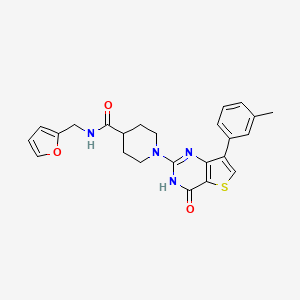 molecular formula C24H24N4O3S B2663770 N-(2-furylmethyl)-1-[7-(3-methylphenyl)-4-oxo-3,4-dihydrothieno[3,2-d]pyrimidin-2-yl]piperidine-4-carboxamide CAS No. 1251599-20-8