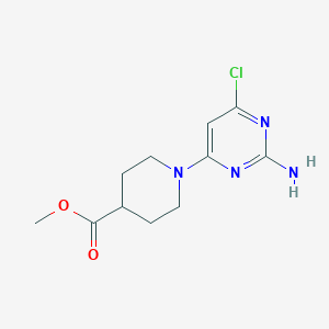 molecular formula C11H15ClN4O2 B2663781 1-(2-Amino-6-chloro-pyrimidin-4-yl)-piperidine-4-carboxylic acid methyl ester CAS No. 866050-01-3