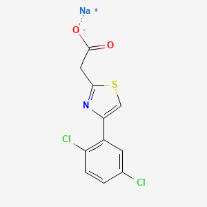 molecular formula C11H6Cl2NNaO2S B2663782 Sodium;2-[4-(2,5-dichlorophenyl)-1,3-thiazol-2-yl]acetate CAS No. 2377035-17-9