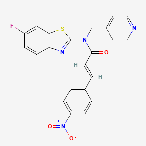 molecular formula C22H15FN4O3S B2663788 (E)-N-(6-fluorobenzo[d]thiazol-2-yl)-3-(4-nitrophenyl)-N-(pyridin-4-ylmethyl)acrylamide CAS No. 941914-08-5