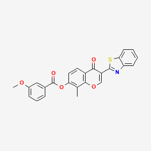 molecular formula C25H17NO5S B2663791 3-(benzo[d]thiazol-2-yl)-8-methyl-4-oxo-4H-chromen-7-yl 3-methoxybenzoate CAS No. 578700-05-7