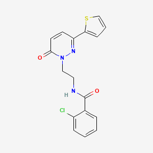 B2663792 2-chloro-N-(2-(6-oxo-3-(thiophen-2-yl)pyridazin-1(6H)-yl)ethyl)benzamide CAS No. 946340-87-0
