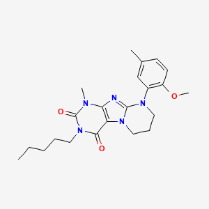 molecular formula C22H29N5O3 B2663794 9-(2-methoxy-5-methylphenyl)-1-methyl-3-pentyl-7,8-dihydro-6H-purino[7,8-a]pyrimidine-2,4-dione CAS No. 922460-49-9