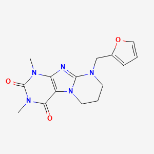 molecular formula C15H17N5O3 B2663795 9-(furan-2-ylmethyl)-1,3-dimethyl-7,8-dihydro-6H-purino[7,8-a]pyrimidine-2,4-dione CAS No. 878441-38-4