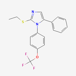 molecular formula C18H15F3N2OS B2663798 2-(ethylthio)-5-phenyl-1-(4-(trifluoromethoxy)phenyl)-1H-imidazole CAS No. 1226431-00-0