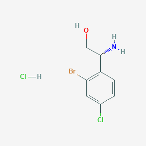 molecular formula C8H10BrCl2NO B2663799 (2R)-2-Amino-2-(2-bromo-4-chlorophenyl)ethanol;hydrochloride CAS No. 2550996-62-6