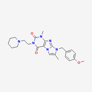 8-(4-methoxybenzyl)-1,7-dimethyl-3-(2-(piperidin-1-yl)ethyl)-1H-imidazo[2,1-f]purine-2,4(3H,8H)-dione