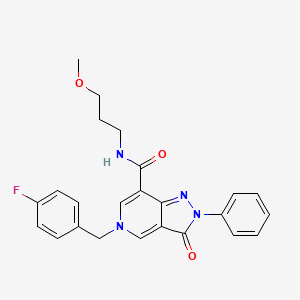 molecular formula C24H23FN4O3 B2663802 5-(4-fluorobenzyl)-N-(3-methoxypropyl)-3-oxo-2-phenyl-3,5-dihydro-2H-pyrazolo[4,3-c]pyridine-7-carboxamide CAS No. 921876-65-5
