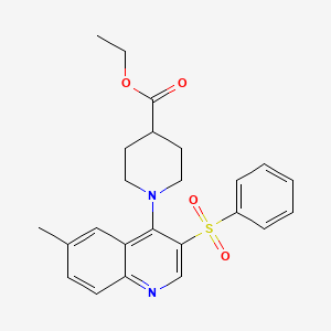 Ethyl 1-(6-methyl-3-(phenylsulfonyl)quinolin-4-yl)piperidine-4-carboxylate