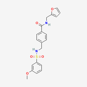 molecular formula C20H20N2O5S B2663806 N-(2-呋喃甲基)-4-({[(3-甲氧基苯基)磺酰]氨基}甲基)苯甲酰胺 CAS No. 690643-88-0