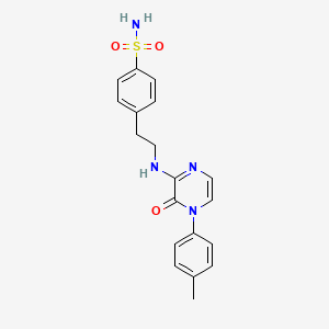 molecular formula C19H20N4O3S B2663810 4-[2-[[4-(4-Methylphenyl)-3-oxopyrazin-2-yl]amino]ethyl]benzenesulfonamide CAS No. 932537-95-6