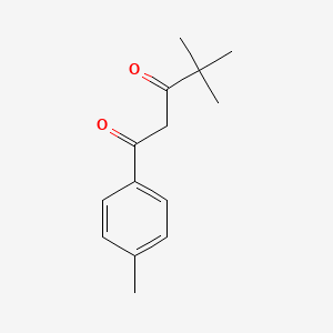 molecular formula C14H18O2 B2663815 4,4-Dimethyl-1-(4-methylphenyl)pentane-1,3-dione CAS No. 41070-24-0