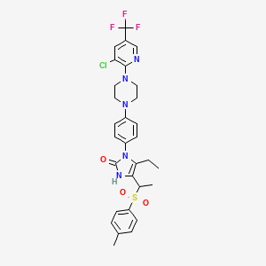 1-(4-{4-[3-chloro-5-(trifluoromethyl)-2-pyridinyl]piperazino}phenyl)-5-ethyl-4-{1-[(4-methylphenyl)sulfonyl]ethyl}-1,3-dihydro-2H-imidazol-2-one