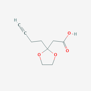 2-(2-But-3-ynyl-1,3-dioxolan-2-yl)acetic acid