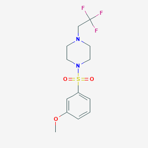 molecular formula C13H17F3N2O3S B2663836 1-((3-甲氧基苯基)磺酰基)-4-(2,2,2-三氟乙基)哌嗪 CAS No. 1207038-20-7