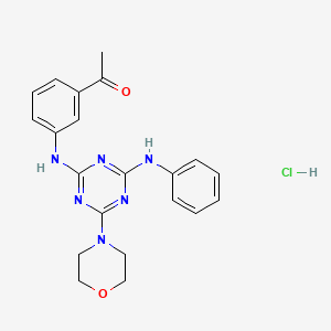 1-(3-((4-Morpholino-6-(phenylamino)-1,3,5-triazin-2-yl)amino)phenyl)ethanone hydrochloride