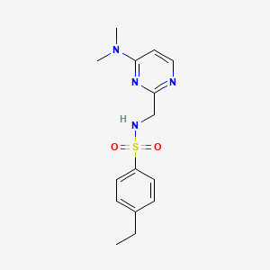 molecular formula C15H20N4O2S B2663843 N-((4-(dimethylamino)pyrimidin-2-yl)methyl)-4-ethylbenzenesulfonamide CAS No. 1797251-36-5