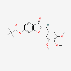 molecular formula C23H24O7 B2663851 (2Z)-3-oxo-2-(3,4,5-trimethoxybenzylidene)-2,3-dihydro-1-benzofuran-6-yl 2,2-dimethylpropanoate CAS No. 858768-81-7