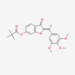 (2Z)-3-oxo-2-(3,4,5-trimethoxybenzylidene)-2,3-dihydro-1-benzofuran-6-yl 2,2-dimethylpropanoate