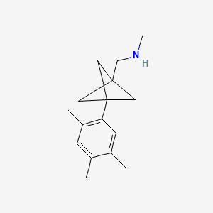 molecular formula C16H23N B2663852 N-Methyl-1-[3-(2,4,5-trimethylphenyl)-1-bicyclo[1.1.1]pentanyl]methanamine CAS No. 2287341-26-6