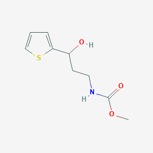 molecular formula C9H13NO3S B2663853 甲基(3-羟基-3-(噻吩-2-基)丙基)氨基甲酸酯 CAS No. 1421526-27-3