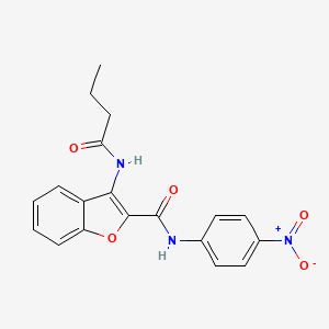 molecular formula C19H17N3O5 B2663857 3-butyramido-N-(4-nitrophenyl)benzofuran-2-carboxamide CAS No. 887896-84-6