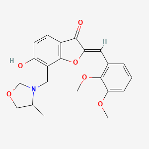 (Z)-2-(2,3-dimethoxybenzylidene)-6-hydroxy-7-((4-methyloxazolidin-3-yl)methyl)benzofuran-3(2H)-one