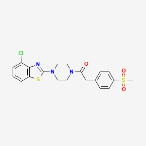 molecular formula C20H20ClN3O3S2 B2663875 1-(4-(4-氯苯并[d]噻唑-2-基)哌嗪-1-基)-2-(4-(甲磺基)苯基)乙酮 CAS No. 941883-97-2
