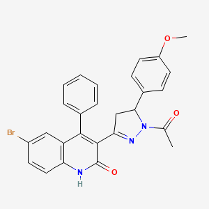 3-(1-acetyl-5-(4-methoxyphenyl)-4,5-dihydro-1H-pyrazol-3-yl)-6-bromo-4-phenylquinolin-2(1H)-one