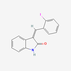 molecular formula C15H10INO B2663883 (3Z)-3-[(2-iodophenyl)methylidene]-2,3-dihydro-1H-indol-2-one CAS No. 117847-39-9