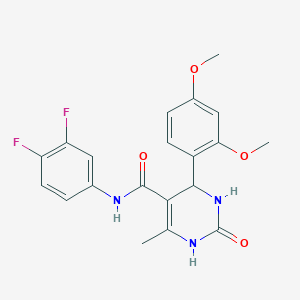molecular formula C20H19F2N3O4 B2663887 N-(3,4-difluorophenyl)-4-(2,4-dimethoxyphenyl)-6-methyl-2-oxo-1,2,3,4-tetrahydropyrimidine-5-carboxamide CAS No. 421576-44-5