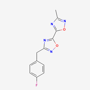 molecular formula C12H9FN4O2 B2663889 3-(4-Fluorobenzyl)-3'-methyl-5,5'-bi-1,2,4-oxadiazole CAS No. 1775552-03-8