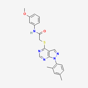 molecular formula C22H21N5O2S B2663896 2-[1-(2,4-dimethylphenyl)pyrazolo[3,4-d]pyrimidin-4-yl]sulfanyl-N-(3-methoxyphenyl)acetamide CAS No. 893926-27-7