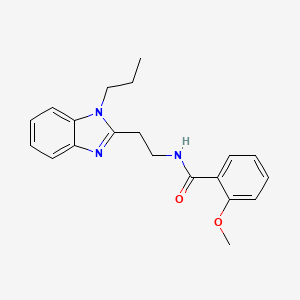 molecular formula C20H23N3O2 B2663897 2-methoxy-N-[2-(1-propyl-1H-benzimidazol-2-yl)ethyl]benzamide CAS No. 850922-24-6