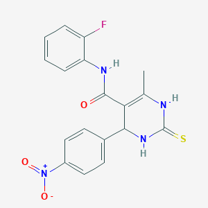 N-(2-fluorophenyl)-6-methyl-4-(4-nitrophenyl)-2-thioxo-1,2,3,4-tetrahydropyrimidine-5-carboxamide