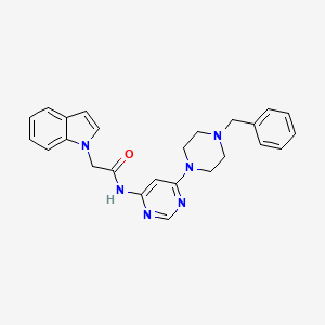 molecular formula C25H26N6O B2663917 N-(6-(4-benzylpiperazin-1-yl)pyrimidin-4-yl)-2-(1H-indol-1-yl)acetamide CAS No. 1396870-52-2