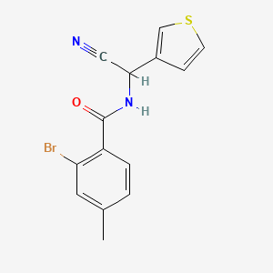 molecular formula C14H11BrN2OS B2663921 2-bromo-N-[cyano(thiophen-3-yl)methyl]-4-methylbenzamide CAS No. 1795511-14-6