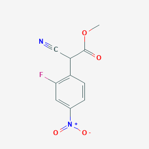 molecular formula C10H7FN2O4 B2663928 甲基-2-氰基-2-(2-氟-4-硝基苯基)乙酸酯 CAS No. 2140326-64-1