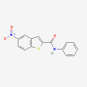 molecular formula C15H10N2O3S B2663934 5-nitro-N-phenyl-1-benzothiophene-2-carboxamide CAS No. 477847-42-0